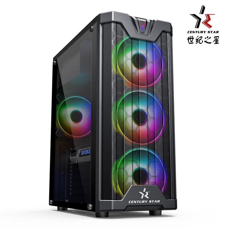 世纪之星暴风电脑3.0侧透电脑主机机箱atx主机水冷海景机箱